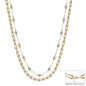 Water Resistant Gold Crystal and Chunky Layered Chain 16"-18" Necklace