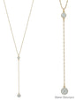 Clear Crystal Y Drop Rhinestone 16"-18" Necklace