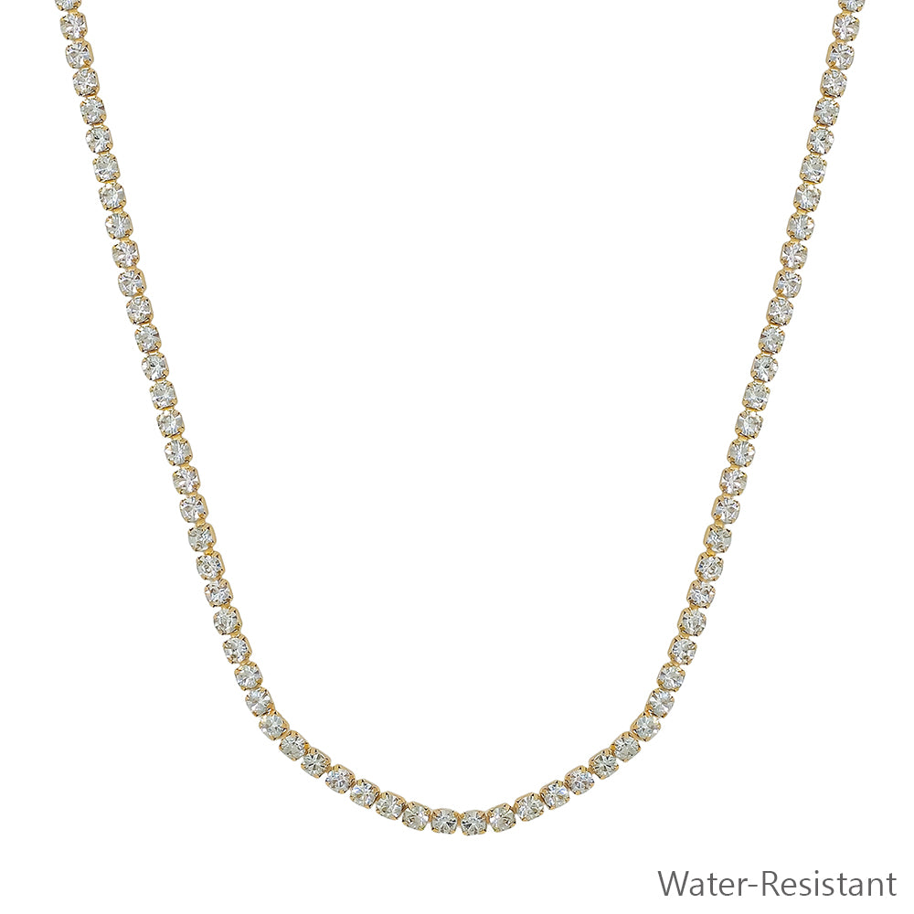 Clear Crystal Tennis Chain 16"-18" Necklace