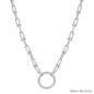 Water Resistant Silver Chain with Open Circle 16"-18" Necklace