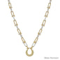 Water Resistant Gold and Silver Chunky Chain with Gold Pendant 16"-18" Necklace