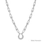Water Resistant Silver Chunky Chain with Silver Pendant 16"-18" Necklace