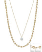 Water Resistant Thin Gold Chain with Coin Pearl 16"-18" Necklace
