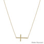 Gold Chain with Gold Sideway Cross 16"-18" Necklace