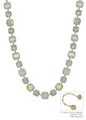 Water Resistant Clear AB Crystal 10&12MM Stone Magnetic Closure 17" Necklace
