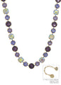 Water Resistant Purple Mix Crystal 10&12MM Stone Magnetic Closure 17" Necklace