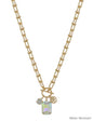 Water Resistant Gold Chain with Clear Crystal Charms 16"-18" Necklace