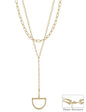Gold Layered Chain 16"-18" Y Drop Necklace with Horsebit