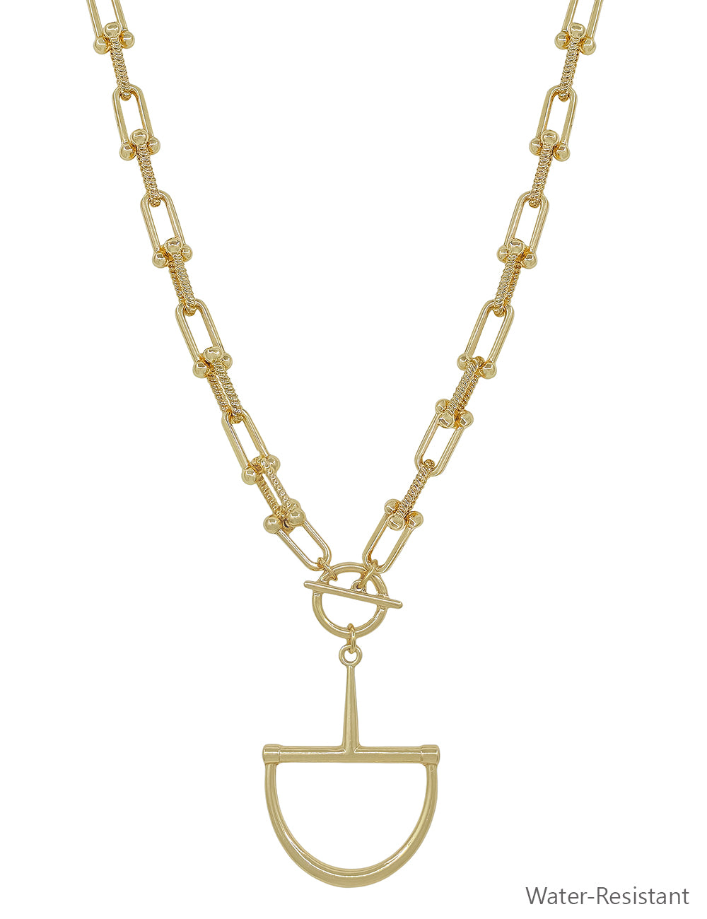 Gold Thick Chain 16"-18" Necklace with Horsebit