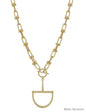 Gold Thick Chain 16"-18" Necklace with Horsebit