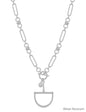 Silver Thick Chain 16"-18" Necklace with Horsebit