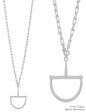 Water Resistant Silver Thick Chain  34" Necklace with Horsebit