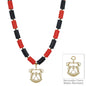 Water Resistant Red and Black Beaded with Removable Bulldog Charm 16"-18" Necklace