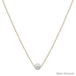 Gold Chain with Small 8MM Freshwater Pearl 16"-18" Necklace