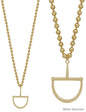 Water Resistant 8MM Matte Gold Beaded with Horse Bit 32" Necklace