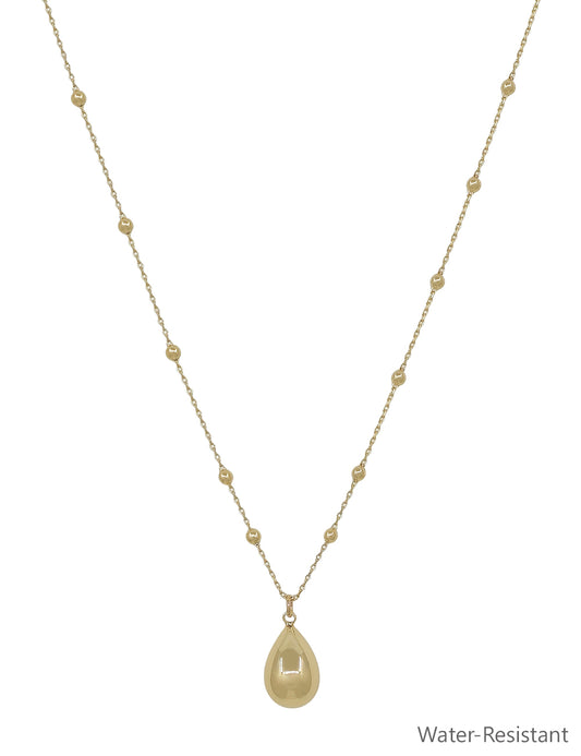 Water Resistant Gold 2MM Beaded with Thin Chain 16"-18" Necklace