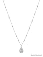 Water Resistant Silver 2MM Beaded with Thin Chain 16"-18" Necklace