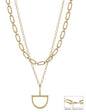 Water Resistant Gold Chain with Horse Bit Charm 16"-18" Necklace
