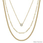 Water Resistant Triple Layered Beaded and Thin Chain with Crystal 16-18" Necklace
