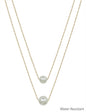 Water Resistant Double Layered Gold and Pearl 10mm&12mm Ball 16"-18" Necklace