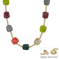 Water Resistant 16MM Multi Beaded and Gold Bar 16"-18" Necklace