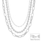 Water Resistant Three Layered Multiway 8MM Silver 16"-18" Necklace