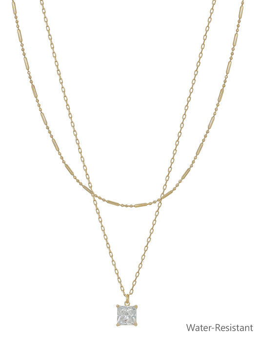 Water Resistant Double Layered Delicate Snake Chain 16"-18" Necklace