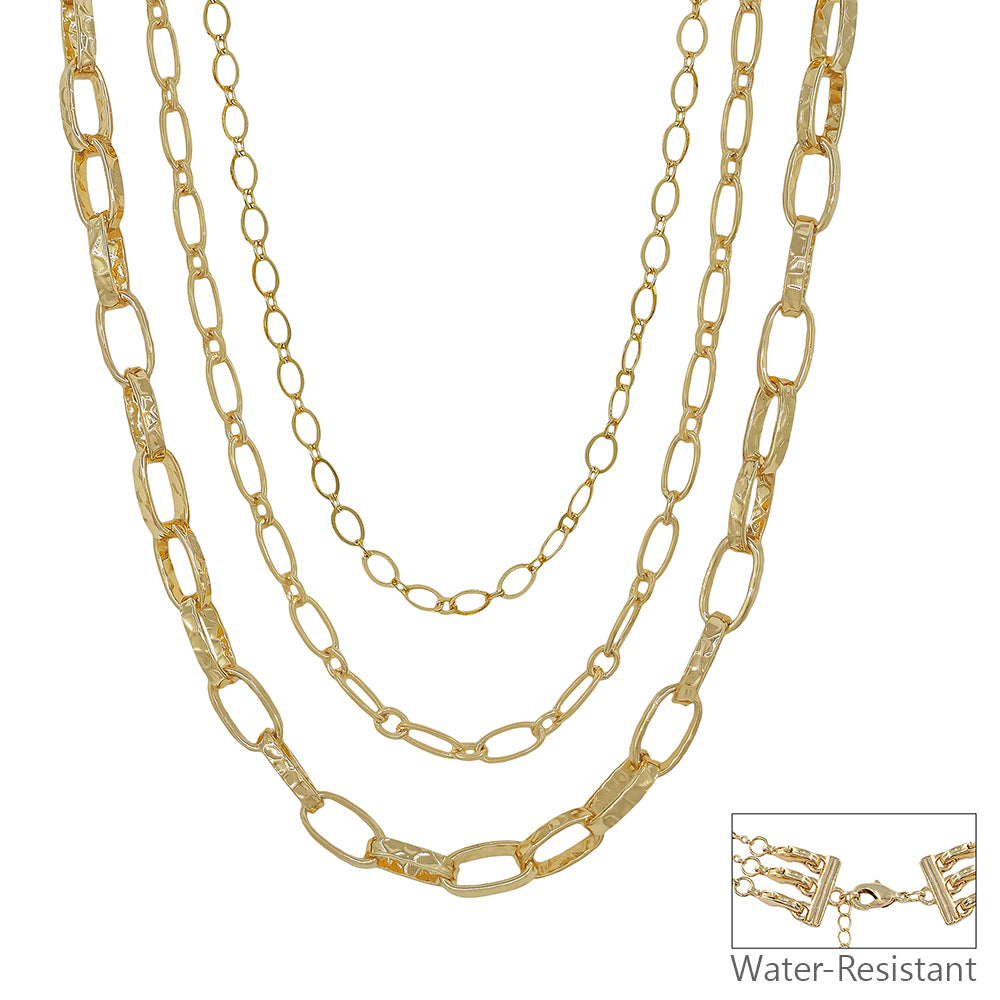 Water Resistant Triple Layered Chunky Multiway 16"-18" Necklace