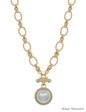 Water Resistant Large Pearl Toggle Chunky 16"-18" Necklace