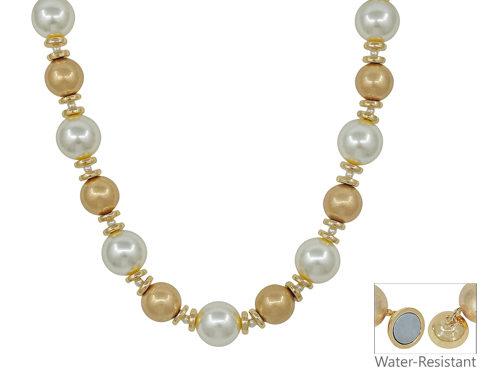 Water Resistant 14MM & 16MM Pearl with Magnetic Closure 18" Necklace