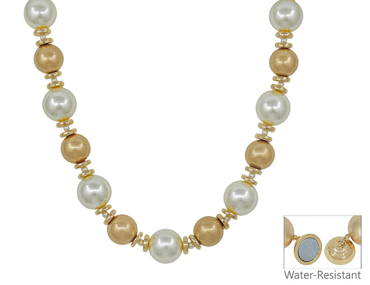 Water Resistant 14MM & 16MM Pearl with Magnetic Closure 18" Necklace