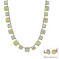 Water Resistant AB Crystal Square Statement Necklace