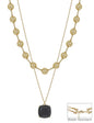 Water Resistant Black 2 Layered 10MM and 18MM Crystal Necklace