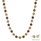 Water Resistant 8MM Topaz Stone Two Tone Mixed 18" Magnetic Closure Necklace