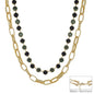 Water Resistant Black Multi Way 8MM Stone Mix Necklace