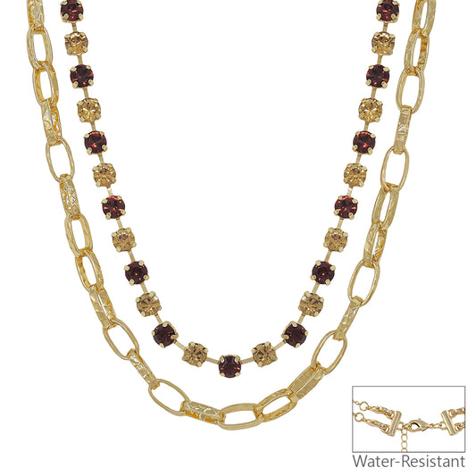 Water Resistant Topaz Multi Way 8MM Stone Mix Necklace