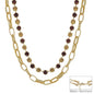 Water Resistant Topaz Multi Way 8MM Stone Mix Necklace