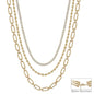 Water Resistant 3 Layered Multi Way Stone 16"-18" Necklace
