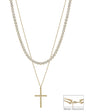 Water Resistant Gold 2 Layered Multi Way Stone 16"-18" Necklace