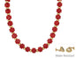 Water Resistant Maroon and Gold Oval Chunky Beaded 18" Magnetic Closure Necklace