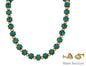 Water Resistant Deep Green and Gold Oval Chunky Beaded 18" Magnetic Closure Necklace