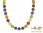 Water Resistant Multi and Gold Oval Chunky Beaded 18" Magnetic Closure Necklace