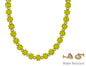 Water Resistant Olive Green and Gold Oval Chunky Beaded 18" Magnetic Closure Necklace