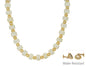 Water Resistant White and Gold Oval Chunky Beaded 18" Magnetic Closure Necklace