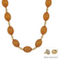 Water Resistant Brown Acylic and Gold Oval Chunky Beaded 18" Magnetic Closure Necklace