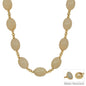 Water Resistant Natural Acylic and Gold Oval Chunky Beaded 18" Magnetic Closure Necklace