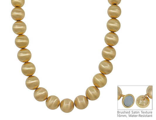 Water Resistant 18MM Satin Metal Magnetic 18" Necklace