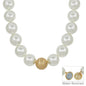 Water Resistant 25MM Gold and Pearl Ball Beaded with Magnetic Closure Necklace