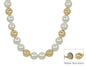 Water Resistant 16MM Large Pearl and Gold 16"-18" Necklace