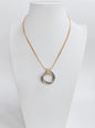 Gold Chain with Silver Circle 16"-18" Necklace